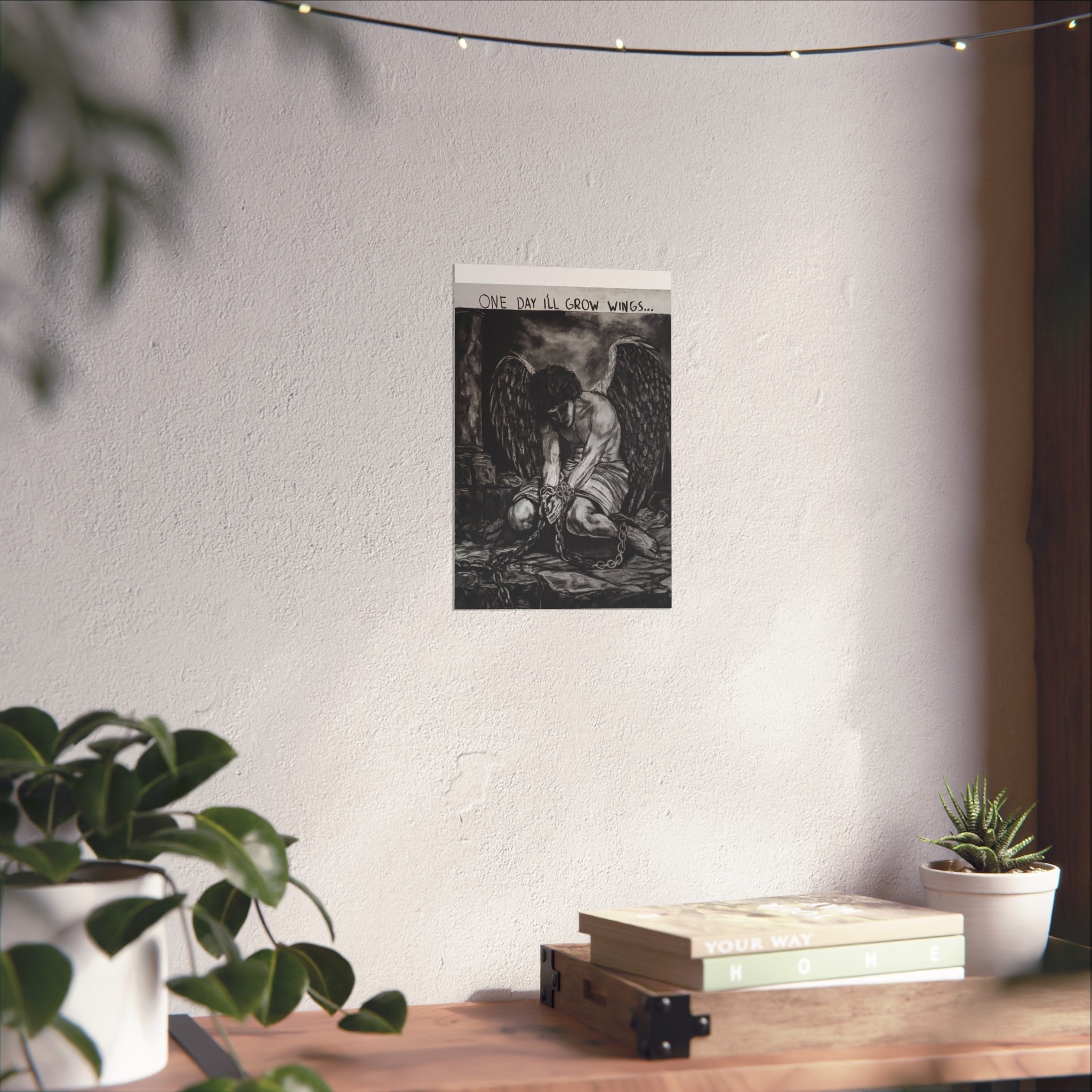 “One Day I’ll Grow Wings” Angel - Open Edition Print - Charcoal Drawing