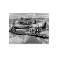 P-51 Mustang Formation- Open Edition Print - Charcoal Drawing