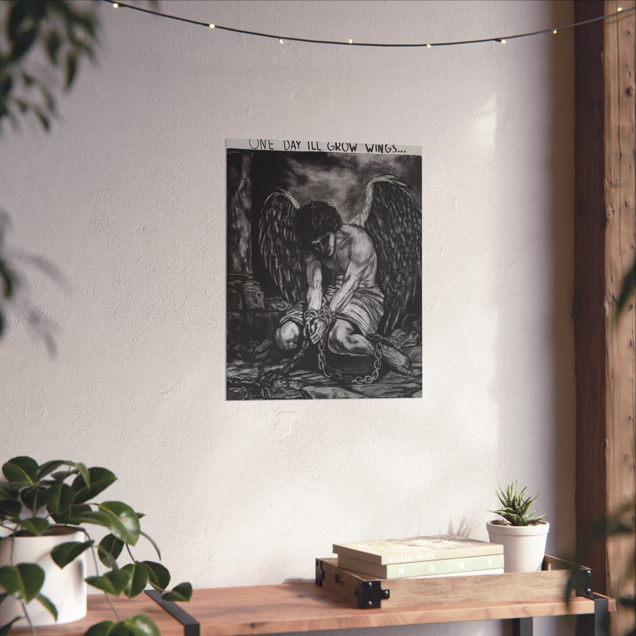 “One Day I’ll Grow Wings” Angel - Open Edition Print - Charcoal Drawing