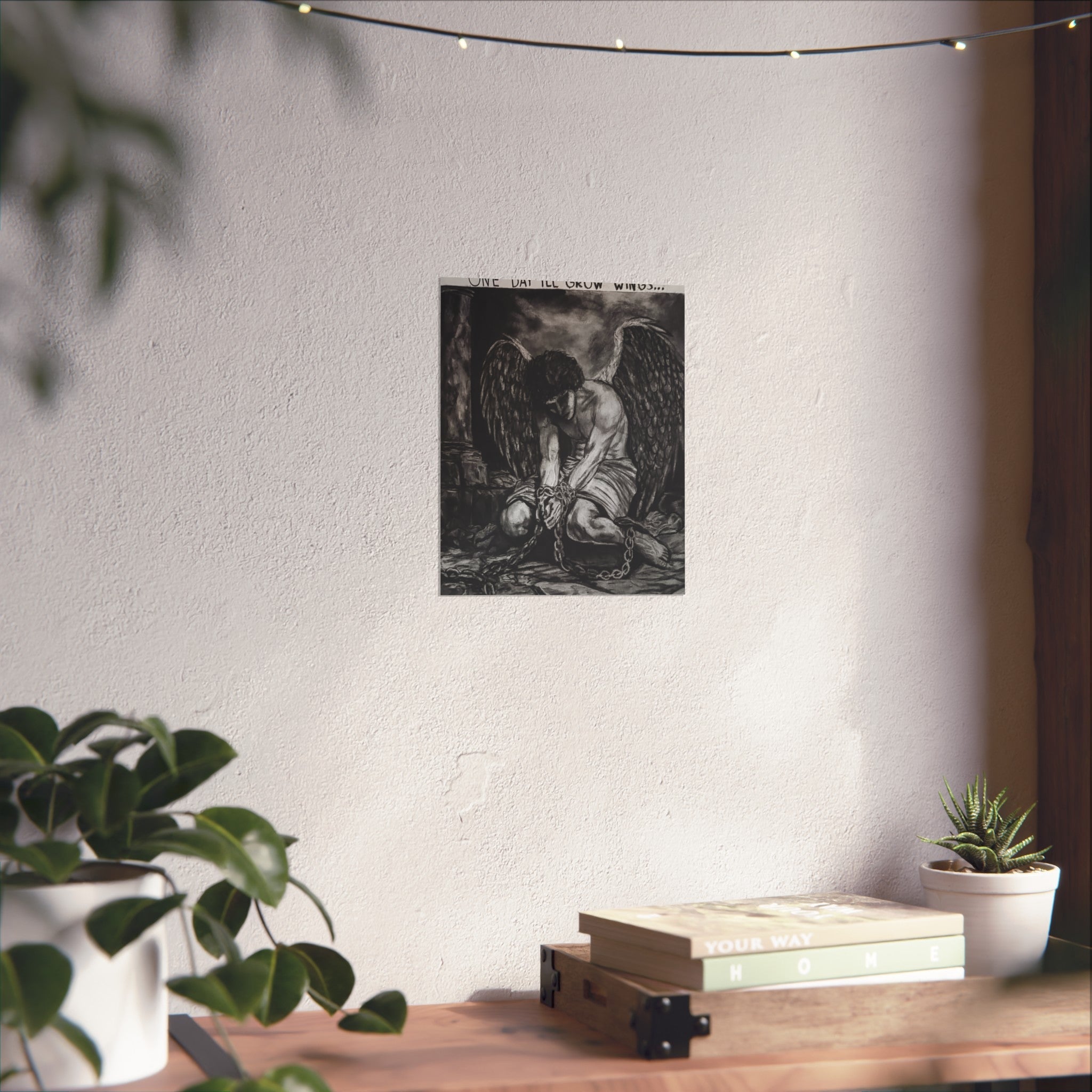 “One Day I’ll Grow Wings” Angel - Open Edition Print - Charcoal Drawing