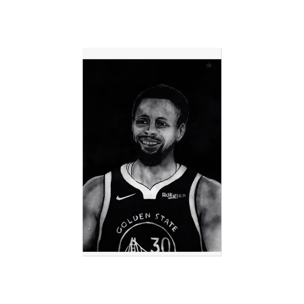 Steph Curry - Open Edition Print -Charcoal Drawing