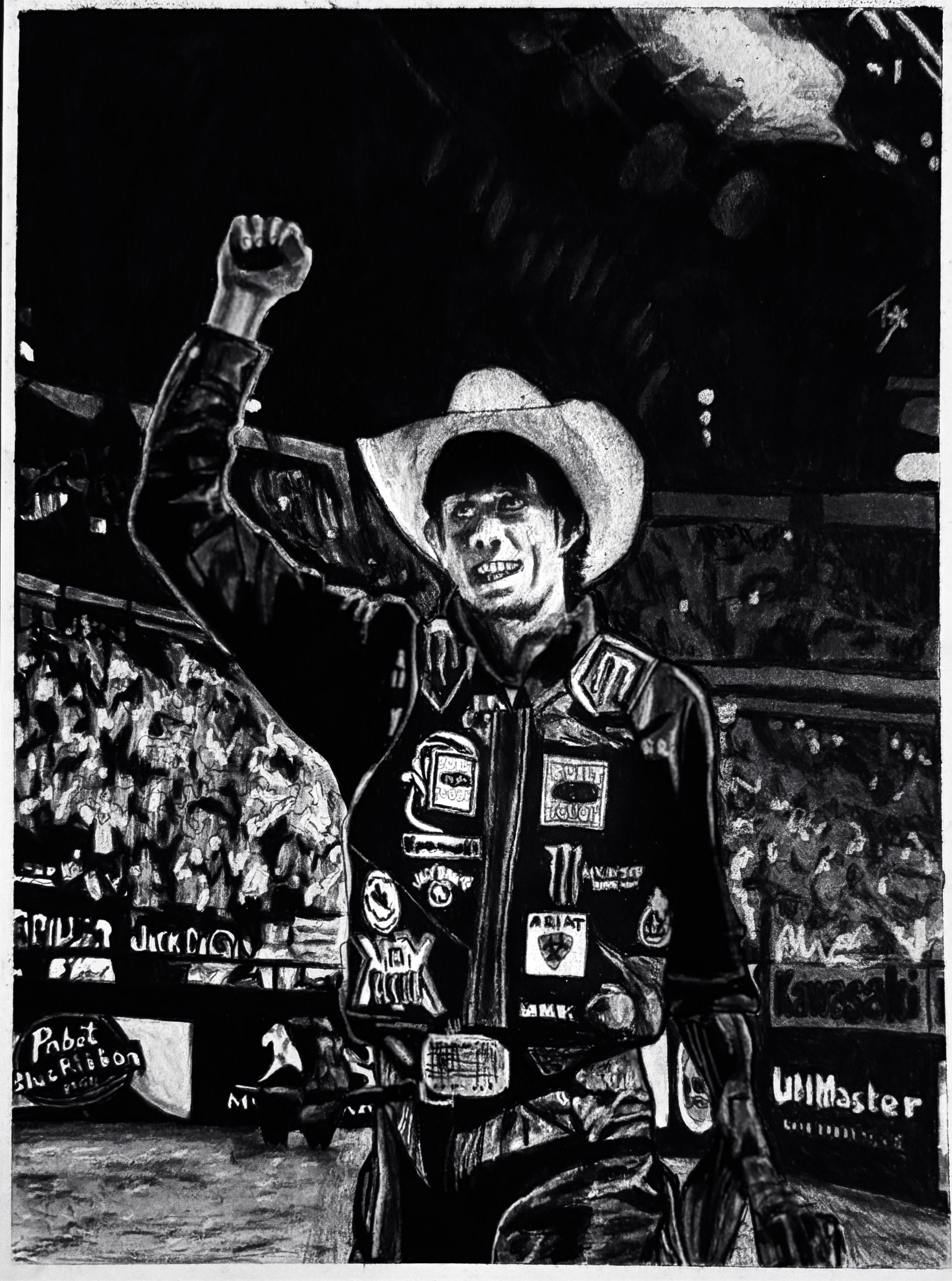 JB Mauney - Limited Edition Print - Original Charcoal Drawing