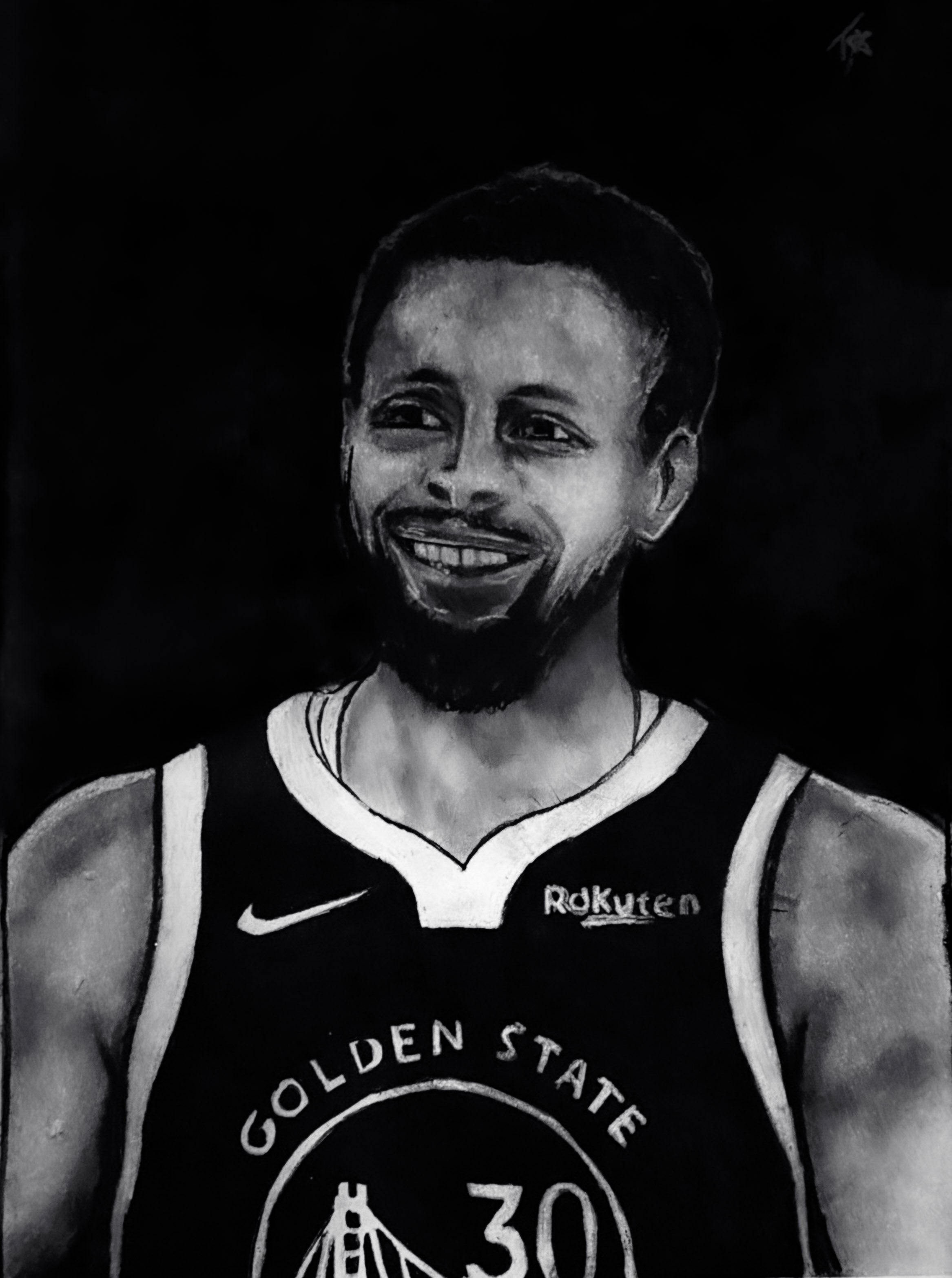 Steph Curry - Limited Edition Print -Charcoal Drawing